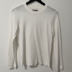 Everlane Long-Sleeve Waffle Tee in White